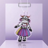Prix d'usine – Désodorisant de voiture personnalisé en coton imprimé vache de dessin animé avec cordelette, pour désodorisation naturelle de l'intérieur de la voiture