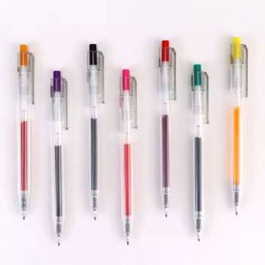 Lot de stylos gel neutres en promotion – Écriture fluide avec logo personnalisé – Couleurs bleu et rose – Pointe fine 0,5 mm pour la publicité - Product Image 3