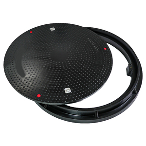 A15 800mm Frp 복합 수지 맨홀 커버 원형 원형 야외 배수 Frp 경첩이있는 플라스틱 맨홀 커버 - Product Image 5