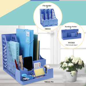 Eagle PH1004 Organizador de escritorio de plástico multifuncional Oficina Lápiz Taza Portalápices Reloj Tipo de escritorio Portalápices para uso de oficina - Product Image 6