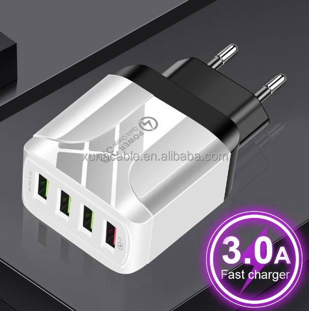 4USB 18w Mobile Phone Charger 5V/3A Wall Charger USB Quick Charge Universal Travel Charger for IPhone14/13/12