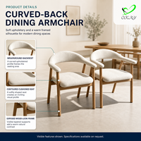 Chaise rembourrée avec cadre en bois personnalisé, finition naturelle, style nordique, bistro, jardin, terrasse, meubles élégants et confortables, chaises de salle à manger
