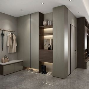 Mueble Zapatero Minimalista Francés de Alta Gama Personalizado, Gran Capacidad de Almacenamiento para la Entrada del Salón - Product Image 5