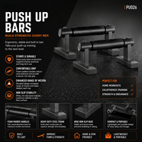 Barres de musculation robustes en acier avec poignées en mousse pour pompes, presse pectorale et exercices de force du haut du corps