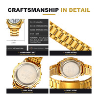 Nouvelle montre numérique pour homme Skmei 2701 ronde de haute qualité, étanche, bracelet en acier inoxydable, multifonction, chronographe, montre de sport au poignet