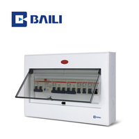 Boîtier de distribution BAILI V8 42 voies à montage en surface, avec couvercle en plastique et base métallique, voyant lumineux, protection basse tension, pour disjoncteurs (MCB)
