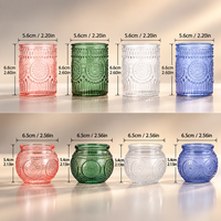 Pot à bougie en verre gaufré vintage, porte-bougie coloré avec couvercle en bois, récipient vide pour la fabrication de bougies, décoration intérieure, vente en gros