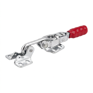 K1432 HOOK CLAMP, HORIZONTALE AVEC JAW FIXE, F2=2000, ACIER GALVANISÉ, COMP: PLASTIQUE ROUGE RÉSISTANT À L'HUILE - Product Image 1