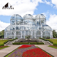Grand château d'extérieur pour fête Banquet Maison en métal Gazebo en fer forgé Serres élégantes Orangeries Véranda de mariage de luxe