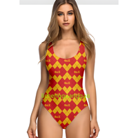 Maillots de bain Chi Eta Phi Sorority pour femmes, maillot de bain une pièce amincissant, maillot de bain uni, col rond, dos bas
