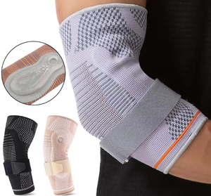 Al por mayor 1 unidad Coderas de compresión de silicona para lesiones deportivas, soporte ajustable de tejido 3D, para tenis, baloncesto, unisex - Product Image 1