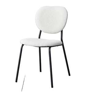 Wholesale Cream White Living Room Backchair Milk Tea Shop Cafe Velvet Home <b>Restaurant</b> Dining <b>Chair</b> - Product Image 3