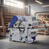 Raboteuse industrielle double face robuste pour le travail du bois, tête de coupe droite, automatique, 22KW CE