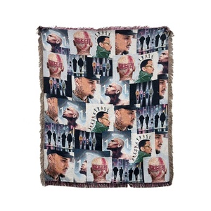 Thấp Moq Tùy Chỉnh Dệt Tấm Thảm Chăn Chris Brown Ném Thảm Và Tùy Chỉnh Tấm Thảm Ném Chăn - Product Image 1