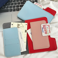 Porte-passeport en cuir PU bicolore avec emplacements pour cartes, organiseur de passeport portable, étui de voyage pour passeport