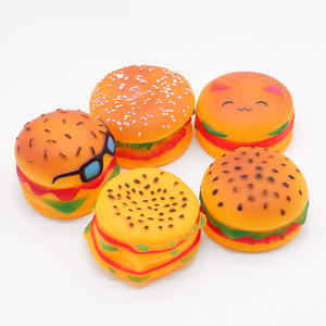 Interattivo moderno e alla moda giocattolo da masticare per animali domestici simpatico sorriso artificiale vinile Burger palla cigolante resistente ai morsi per i cani da dentizione - Product Image 3