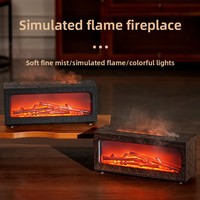 Diffuseur d'aromathérapie YS avec effet de flamme, alimenté par USB, télécommande, humidificateur, parfum automatique