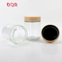 Bouteille en verre de qualité alimentaire de 500 ml avec couvercle à vis en bambou pour poudre de complément alimentaire, capsules, vitamines, bonbons gélifiés, personnalisation possible