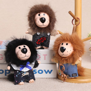 Cute Polyester Fiber Stuffed Little lion Figurine Plush Toy <strong>Keychain</strong> Girls Bag Charm Wholesale - Product Image 3