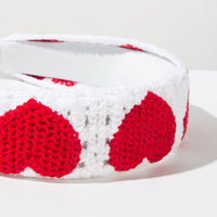 Nieuwe aanwinst: gebreide haarelastiek met hartjesprint voor Valentijnsdag, haaraccessoires voor dames