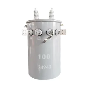 Transformador de potencia de refrigeración sumergido en aceite JZP 100kva 12.47kV/13.2kV/13.8kV 0.4kV Transformador de distribución montado en poste monofásico