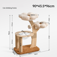 Arbre à chat de luxe moderne, grand, personnalisable, avec design floral, en bois écologique, résistant à l'usure et aux rayures, pour animaux de compagnie