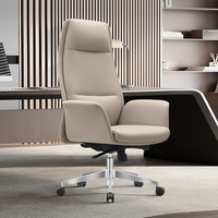 Chaise de bureau de directeur exécutif ergonomique à dossier haut avec siège et dossier rembourrés en PU pivotant roulant avec mousse haute densité