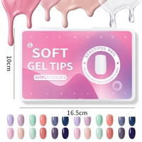Oferta Especial: Puntas de Uñas SunelPort PMMA con Diseño de Cielo Estrellado, Transparentes, Ultrafinas, sin Costuras, Forma de Gota de Agua, Almendradas, Cortas, Esmeriladas