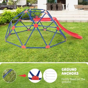 Premium 8FT struttura in acciaio arrampicata cupola scivolo per bambini all'aperto giungla palestra arrampicata geometrica per cortili della scuola - Product Image 5
