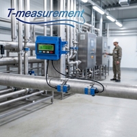 Compteur d'eau numérique T-Measurement avec mesure de pression et de débit ultrasonique, débitmètre de type Water Board 4 pouces avec pression et température
