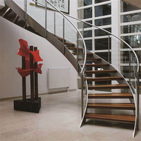 Escalier Courbé Moderne pour Intérieur de Maison, Livraison Rapide, Design d'Escalier Droit ou Circulaire pour Hall