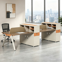 Poste de travail modulaire pour personnel de bureau avec cloison et unité de rangement latérale pour le lieu de travail