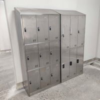 Casier de vestiaire commercial en acier inoxydable 304 à 6 ou 9 portes avec serrure à carte IC pour usine de transformation alimentaire