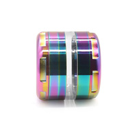Nouvelle tendance 63 MM haute qualité logo personnalisé arc-en-ciel coloré broyeur en alliage de Zinc avec couche transparente pour prix de gros