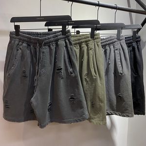 <span class=keywords><strong>Pantalones</strong></span> <span class=keywords><strong>Cortos</strong></span> Deportivos Casuales de Algodón para <span class=keywords><strong>Hombre</strong></span>, Estilo Roto, Lavado, Desgastado, Holgado, Vintage, Hip Hop - Product Image 1
