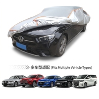 Housse de voiture longue en tissu polyester MUSE 210T, bandes réfléchissantes, anti-poussière, anti-soleil, épaisseur 1,5 mil, protection UV, rejet IR/UV à 90%