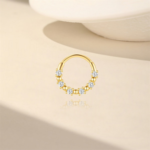 Piercing de Nariz de Plata de Ley S925 Chapado en Oro, Diseño Clásico Minimalista con Circonita Cúbica, Joyería Hipoalergénica para la Nariz - Product Image 4