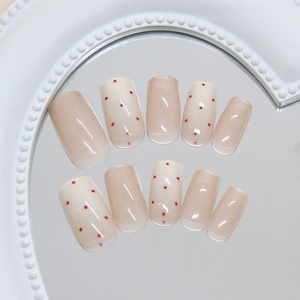 <span class=keywords><strong>Faux</strong></span> ongles carrés français haut de gamme élégants à presser pour adolescentes – Vente en gros - Product Image 4