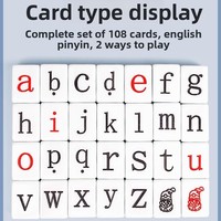 Jeu de société portable Zoe style classique pour l'apprentissage précoce des enfants : alphabet anglais, mots, mélamine, type Mahjong