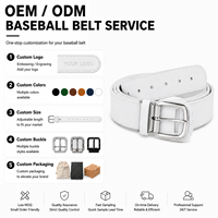 Ceinture de sport classique en cuir PU brillant personnalisable avec boucle réglable pour uniforme de baseball et softball, pour jeunes et adultes, vente en gros