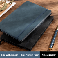 Carnet en cuir d'agneau véritable personnalisé, couverture souple texture mate avec bande élastique pour écrivains, cadres et planification de bureau