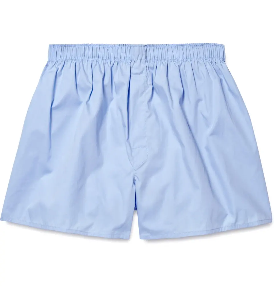 Cuecas boxer de algodão orgânico para homens, roupa íntima sexy de marca própria, em cores populares, preto, vermelho, branco, clássico, azul escuro, elastano OEM