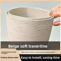 Panneau Décoratif Souple en Pierre Romaine Imperméable Ignifuge pour Villa, Appartement, Sous-sol – Plaque de Pierre Flexible Effet Terre Battue Moderne