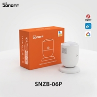 Sensor de Presencia Humana Zigbee EWeLink SONOFF SNZB-06P con Sensor de Luz y Radar de Microondas para Hogar Inteligente a través de ZBBridge-P, Compatible con Alice, Alexa y Google