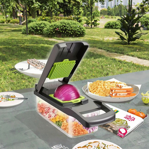Cortador manual de patatas tipo mandolina 16 en 1, prensa de ajo, cortador de verduras para ensaladas, picador de verduras, rallador - Product Image 6