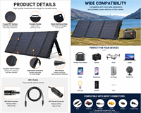 Panneau solaire pliable 200W 400W, chargeur solaire portable pour camping, camping-car, station d'alimentation extérieure
