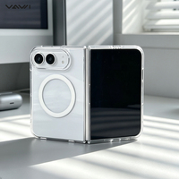 VAWI C041 Coque de téléphone portable transparente magnétique sans fil pour iPhone Duo, anti-jaunissement