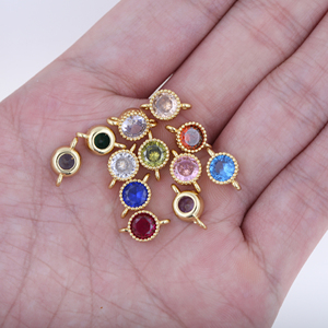 Connecteurs de bijoux ronds en plaqué or 18 carats de haute qualité, résistants au ternissement, breloques en cristal à double boucle pour la fabrication de bracelets - Product Image 4
