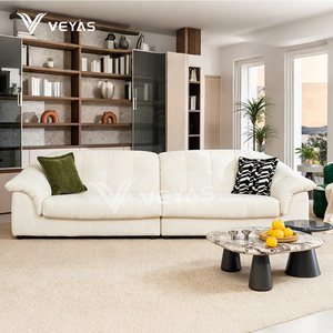 Nuevo Sofá Seccional Moderno de Tres Plazas, Tapizado en Cuero Genuino, Desmontable, Fácil de Limpiar, Textura Acogedora, para el Hogar o la Villa, Llegada en 2026 - Product Image 1