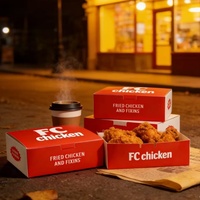 Boîtes d'emballage pour la restauration rapide en carton recyclable écologiques personnalisées pour poulet frit, frites